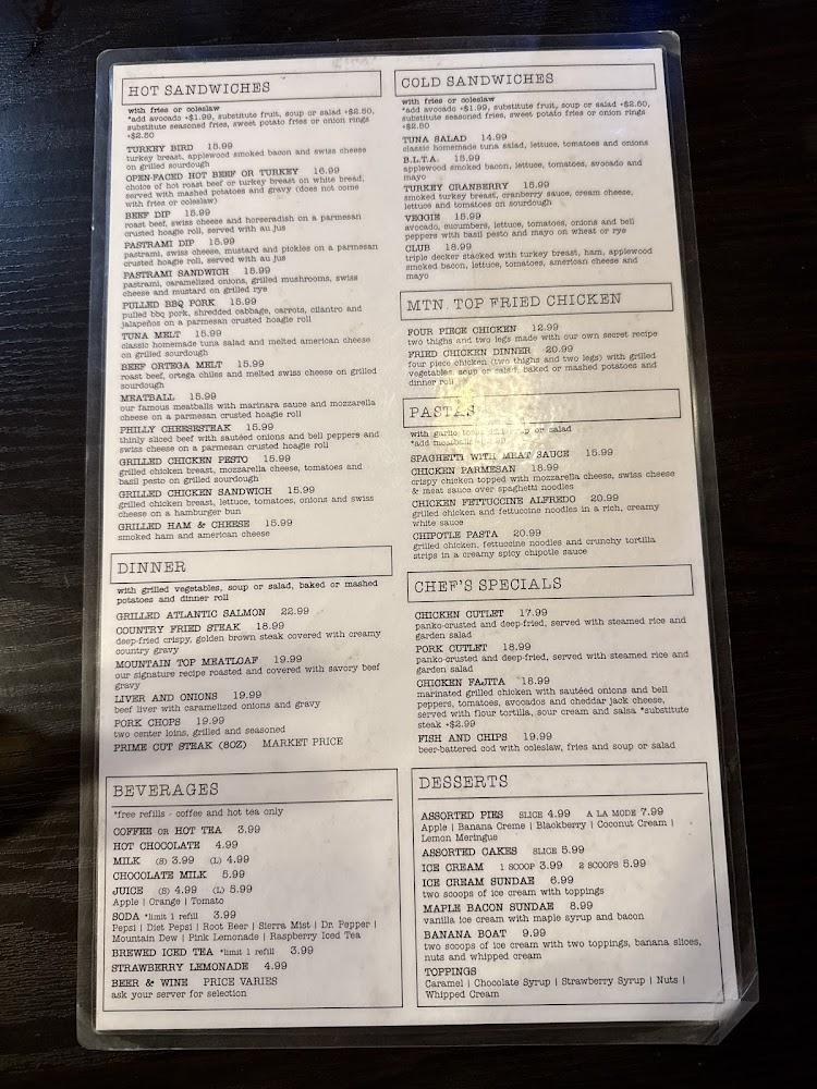 Mountain Top Cafe Menu image 2