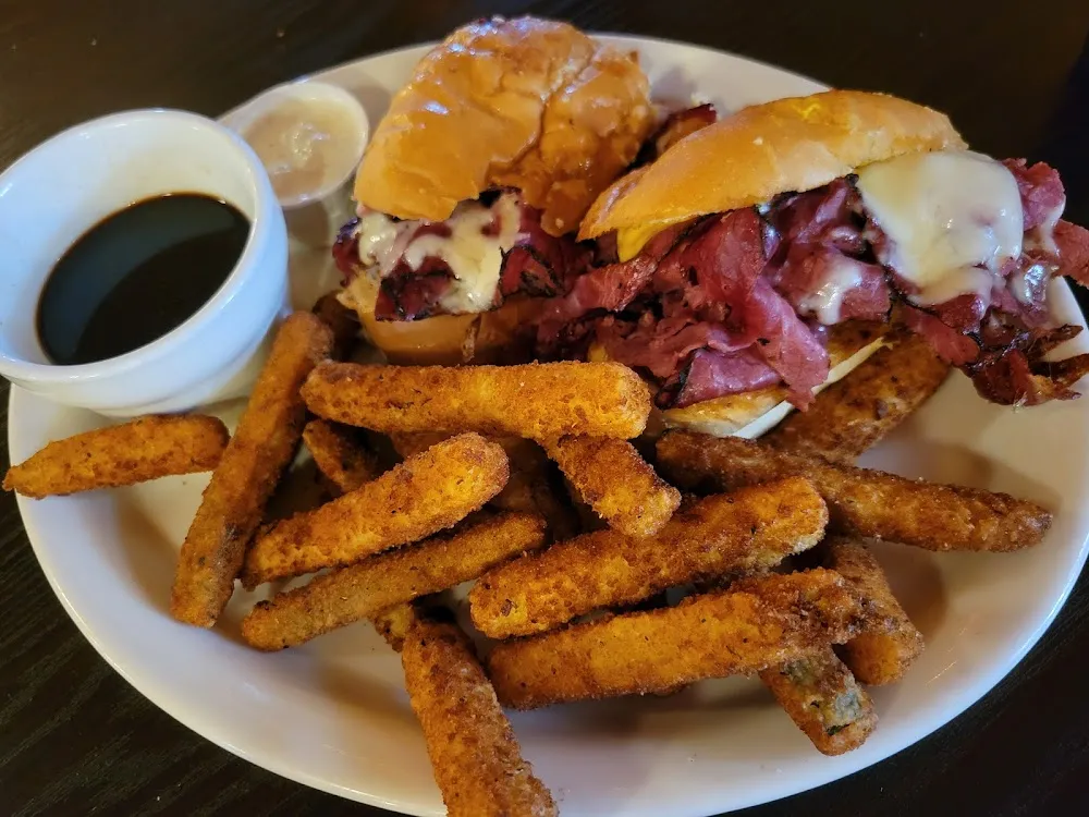 Pastrami Sub Dip with Zucchini Fries